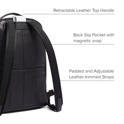 TUMI - Harrison Warren Backpack - 15-Inch Laptop Backpack - Stylish Women's & Men's Backpack for Travel & Business - Black Leather