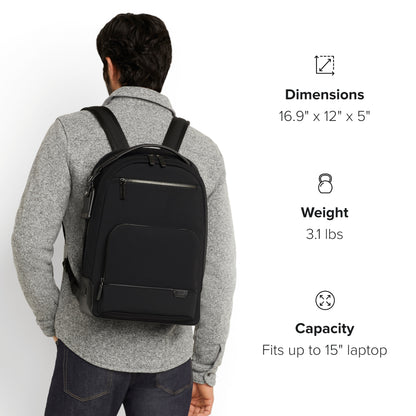 TUMI - Harrison Warren Backpack - 15-Inch Laptop Backpack - Stylish Women's & Men's Backpack for Travel & Business - Black Leather