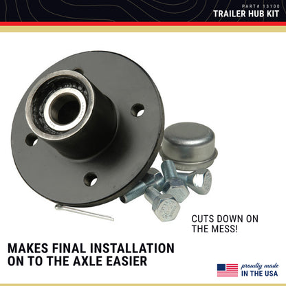 CE Smith - Trailer Hub Kit - Boat Trailer Hub Kit for Trailer Accessories - 1" Tapped; 4 Studs with 4" Bolt Diameter