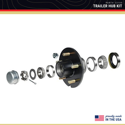 CE Smith - Trailer Hub Kit - Boat Trailer Hub Kit for Trailer Accessories - 1" Tapped; 4 Studs with 4" Bolt Diameter