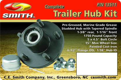 CE Smith - 3511 Trailer Hub Kit with 1-3/8" to 1-1/16‚Äù Spindle and 5x4.5‚Äù Stud