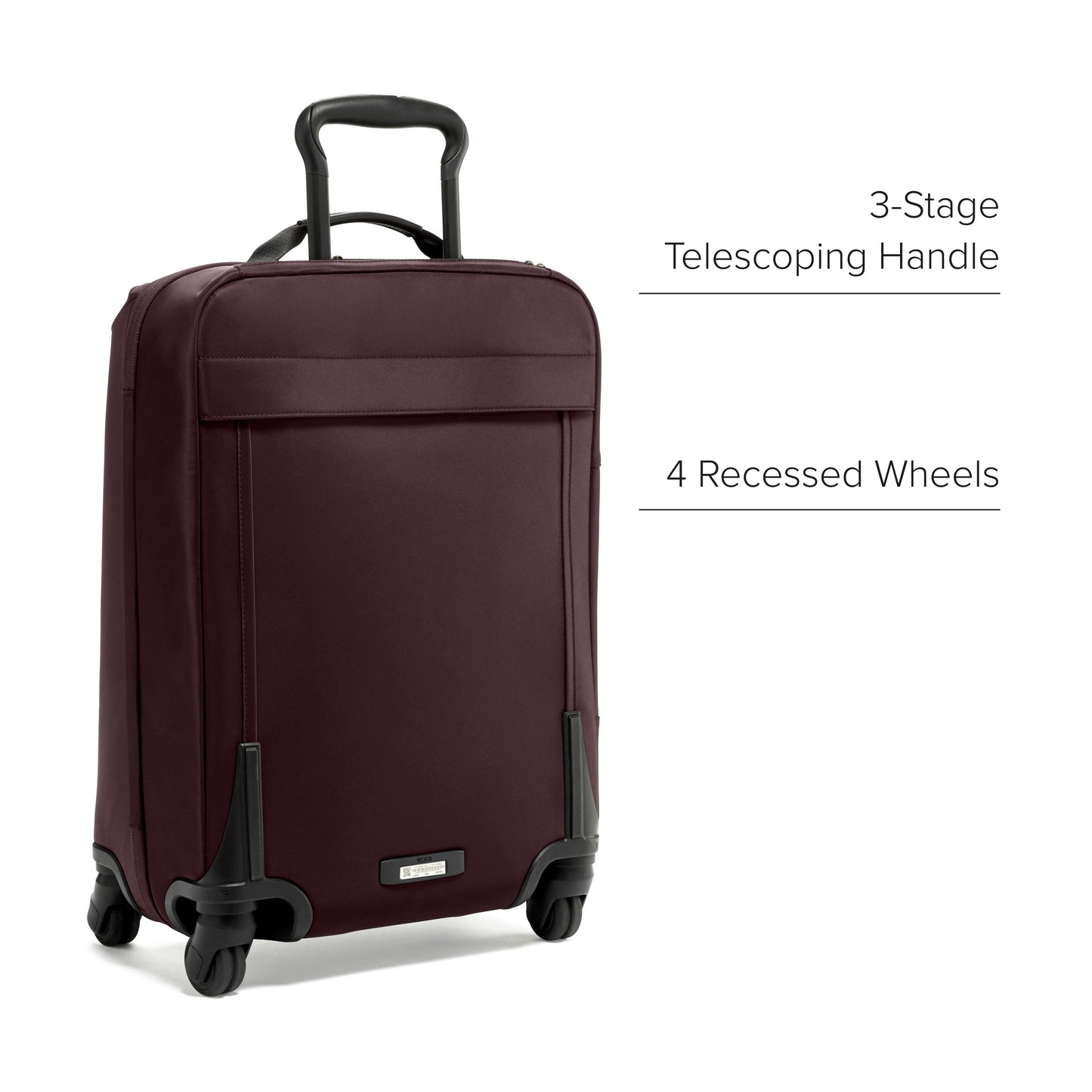 TUMI - Voyageur Leger International Carry-On - Travel Luggage for Men & Women - Roller Suitcase with USB-C Charging Port - Deep Plum