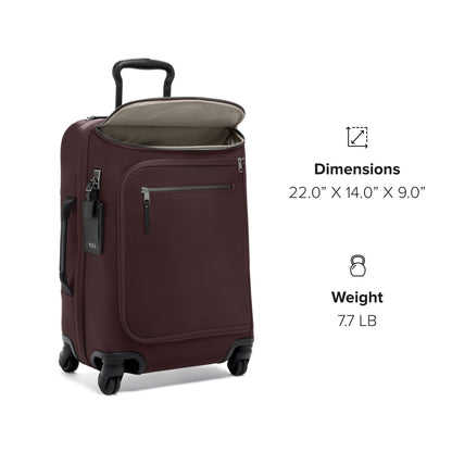 TUMI - Voyageur Leger International Carry-On - Travel Luggage for Men & Women - Roller Suitcase with USB-C Charging Port - Deep Plum