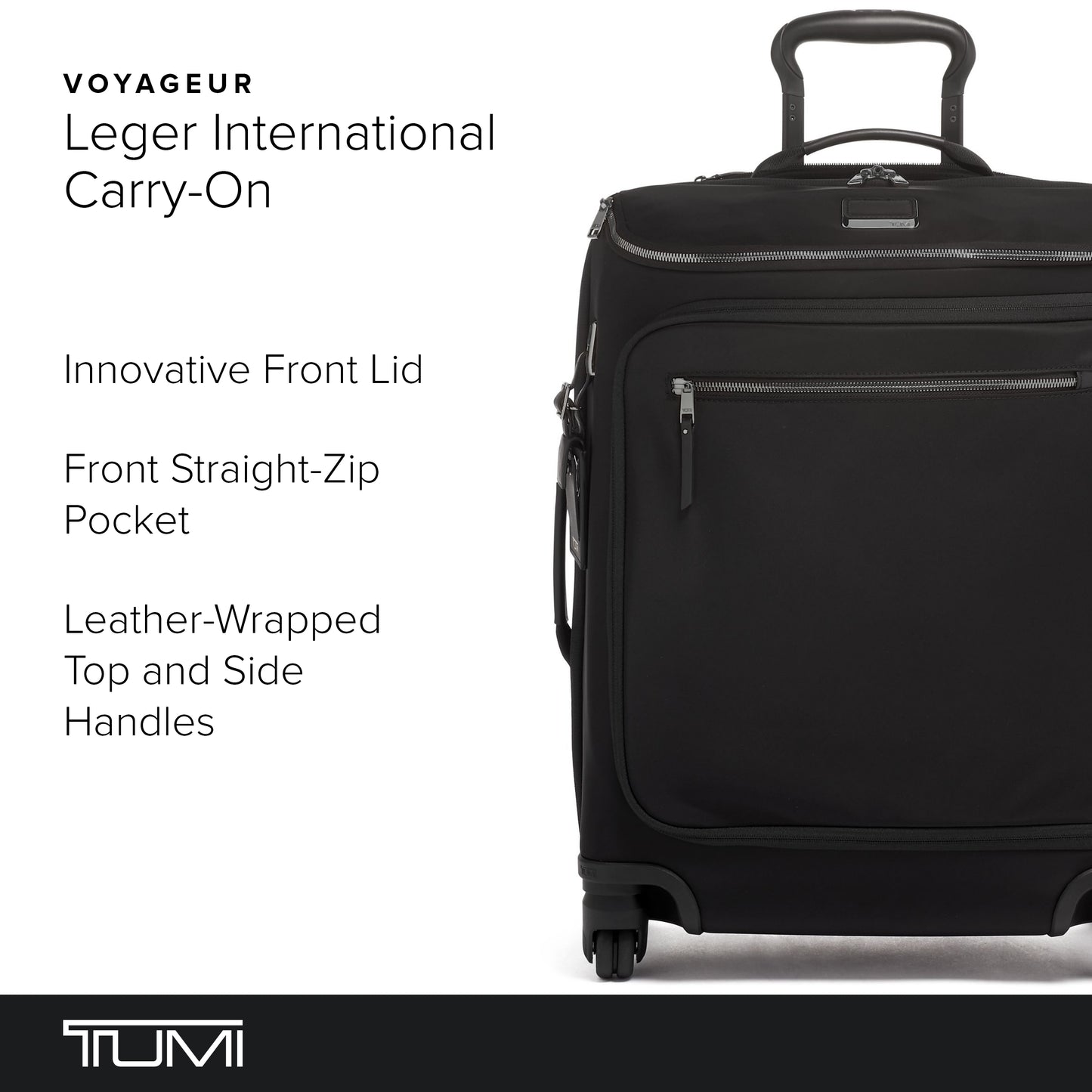 TUMI - Voyageur Leger 4 Wheeled Luggage - Women's Lightweight and Spacious, Sleek Silhouette, Durable Premium Suitcase - Black & Gunmetal