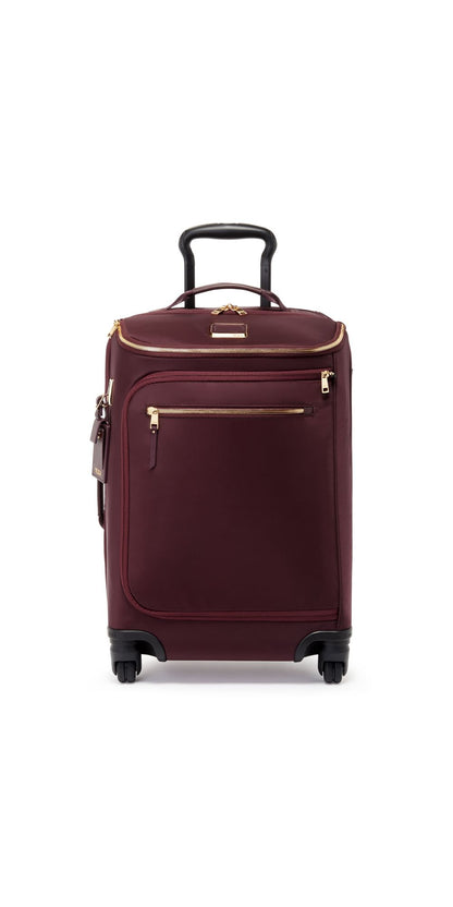TUMI - Voyageur Leger International Carry-On - Travel Luggage for Men & Women - Roller Suitcase with USB-C Charging Port - Beetroot