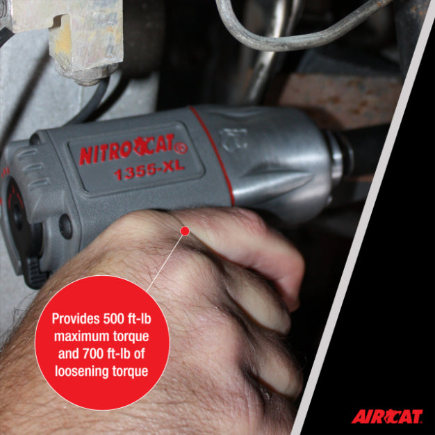 AIRCAT 1355-XL 3/8-Inch Nitrocat Composite Impact Wrench 700 ft-lbs