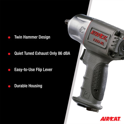 AIRCAT 1355-XL 3/8-Inch Nitrocat Composite Impact Wrench 700 ft-lbs