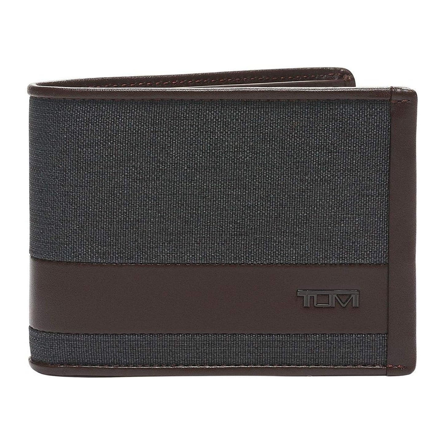 TUMI - Alpha Double Billfold - Men's Premium Wallet - Secure & Durable with Hidden Card Pocket - Anthracite/Brown
