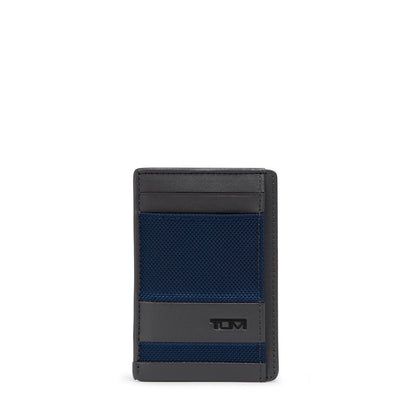 TUMI - Alpha Money Clip Card Case - Credit Card Wallet - Stylish Cash & Money Clip - 2.9" X 4.1" X 0.6" - Navy/Grey