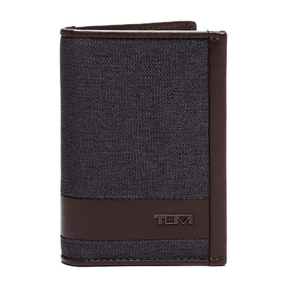TUMI - Alpha Multi Window Card Case - Slim Profile Men's Wallet With ID Windows - Anthracite/Brown