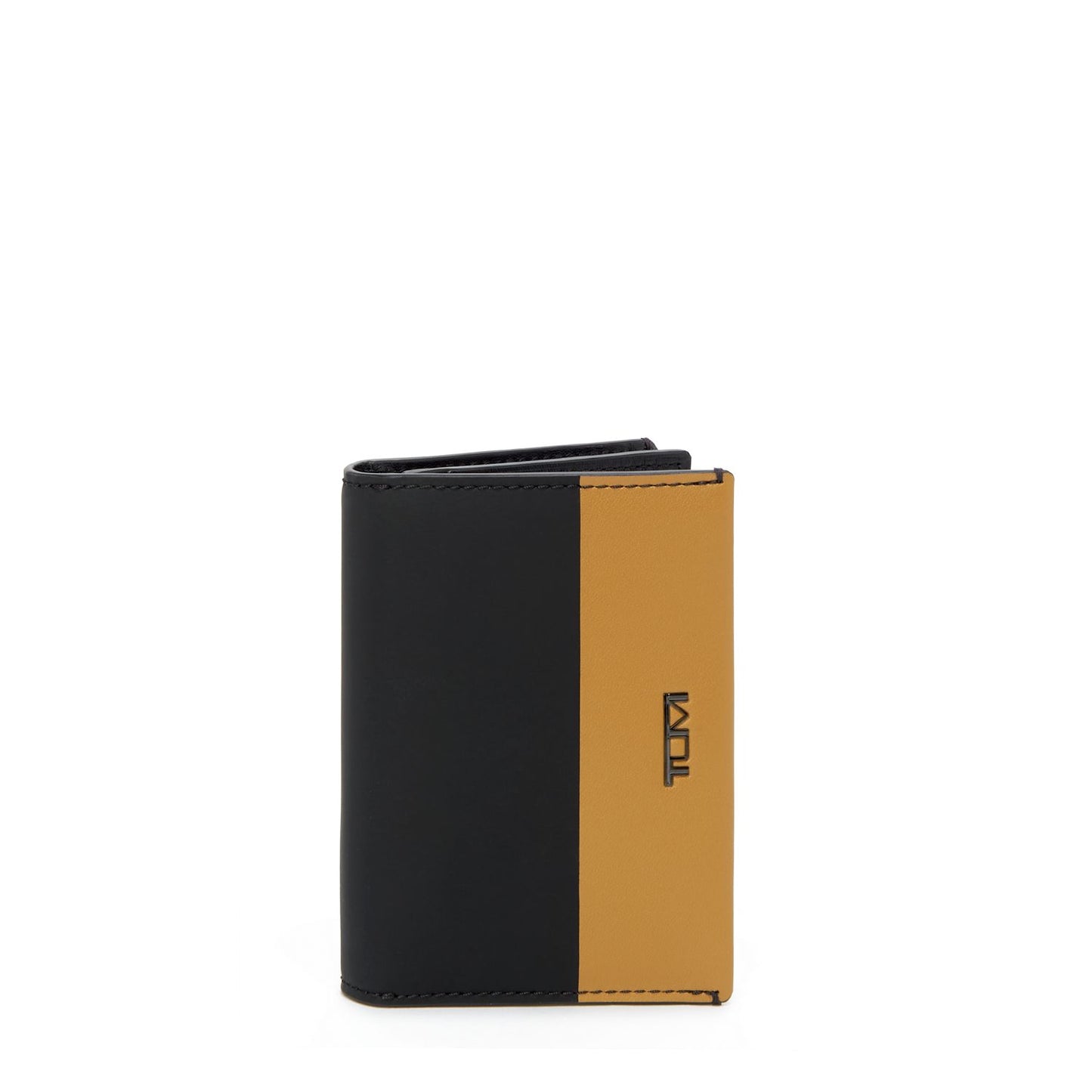 TUMI - Nassau Gusseted Card Case - Card Holder Wallet for Men & Women - With ID Window - Nappa Leather Material - Black/Golden Brown