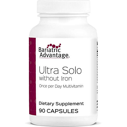 Bariatric Advantage Ultra Solo Without Iron Daily Multivitamin for Gastric Bypass Surgery and Sleeve Gastrectomy Patients, Includes Vitamin B12, C, D, K, Thiamin and Copper - 90 Count