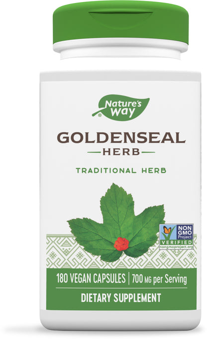 Nature‚Äôs Way Premium Goldenseal Herb, 800 mg Per Serving, 180 Vegetarian Capsules