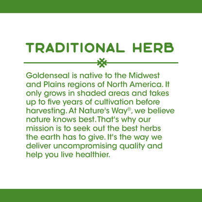 Nature‚Äôs Way Premium Goldenseal Herb, 800 mg Per Serving, 180 Vegetarian Capsules