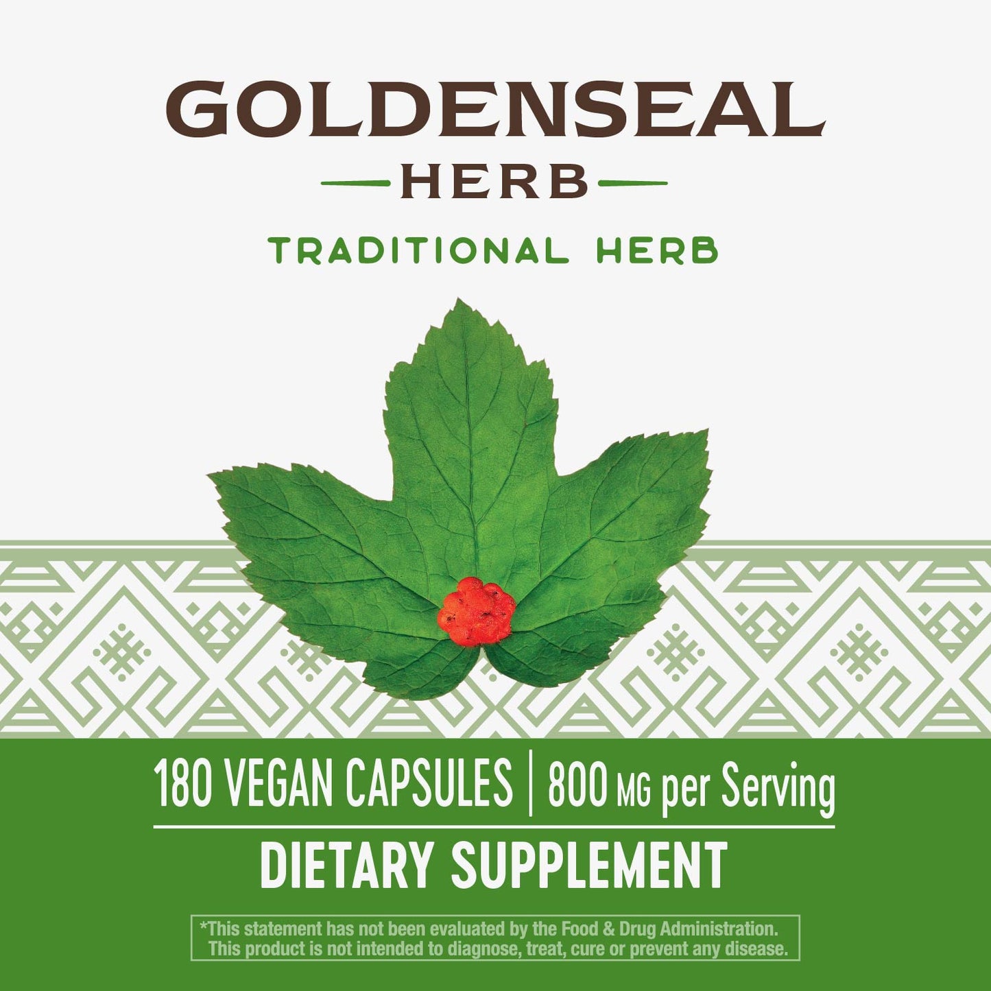Nature's Way Premium Herbal Goldenseal Herb 400 mg, 180 Vegetarian Capsules, Pack of 2