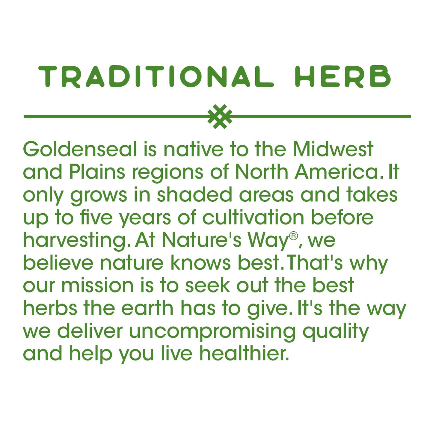 Nature's Way Premium Herbal Goldenseal Herb 400 mg, 180 Vegetarian Capsules, Pack of 2