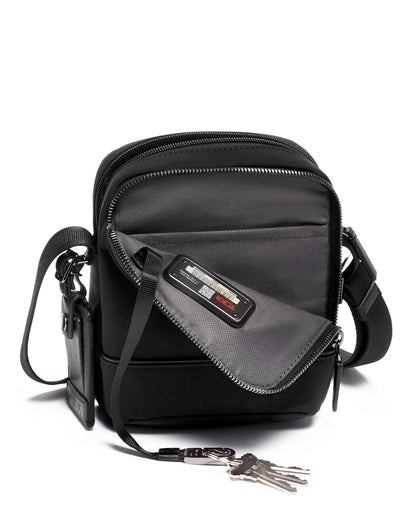 TUMI Harrison Nicols Small Crossbody - Compact Crossbody Bag for Travel & Business - Women's & Men's Crossbody Pouch Bag - Black