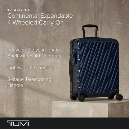 TUMI - 19 Degree Large Expandable Carry-On - 4-Wheeled Carry-On Bag - Travel Accessories - 21.8" X 15.8" X 9.0" - Navy