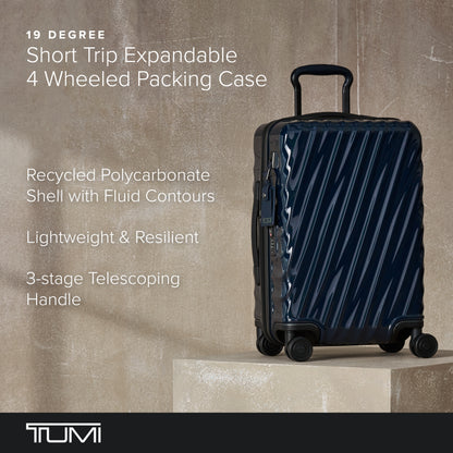 TUMI - 19 Degree Medium Expandable Checked Packing Case - 4-Wheeled Luggage - Hard Shell Suitcase - 26.0" X 17.5" X 10.0" - Navy