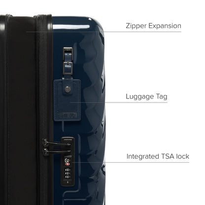 TUMI - 19 Degree Medium Expandable Checked Packing Case - 4-Wheeled Luggage - Hard Shell Suitcase - 26.0" X 17.5" X 10.0" - Navy