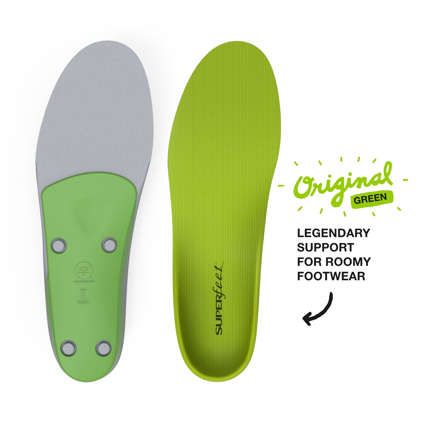 Superfeet GREEN Insoles, Professional-Grade High Arch Support, Orthotic Shoe Inserts for Maximum Support, Unisex, 11.5-13 Men / 12 Plus Women