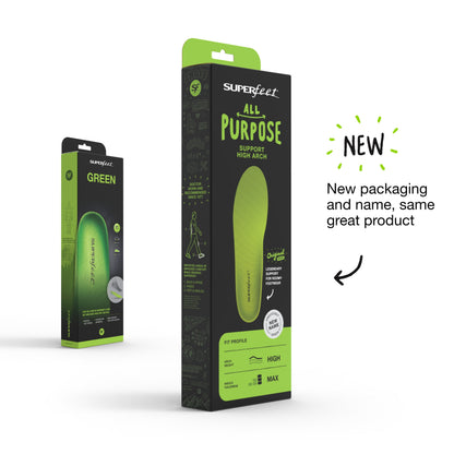 Superfeet GREEN Insoles, Professional-Grade High Arch Support, Orthotic Shoe Inserts for Maximum Support, Unisex, 15 Plus Men