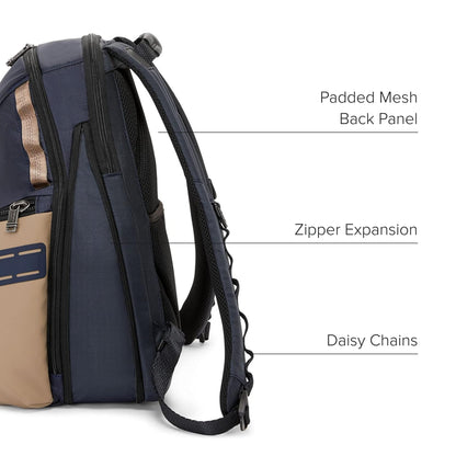 TUMI - Alpha Bravo Navigation Backpack - Everyday Travel Backpack - Fits Up to 15" Laptop - 16.0" X 14.0" X 7.3" - Midnight Navy/Khaki