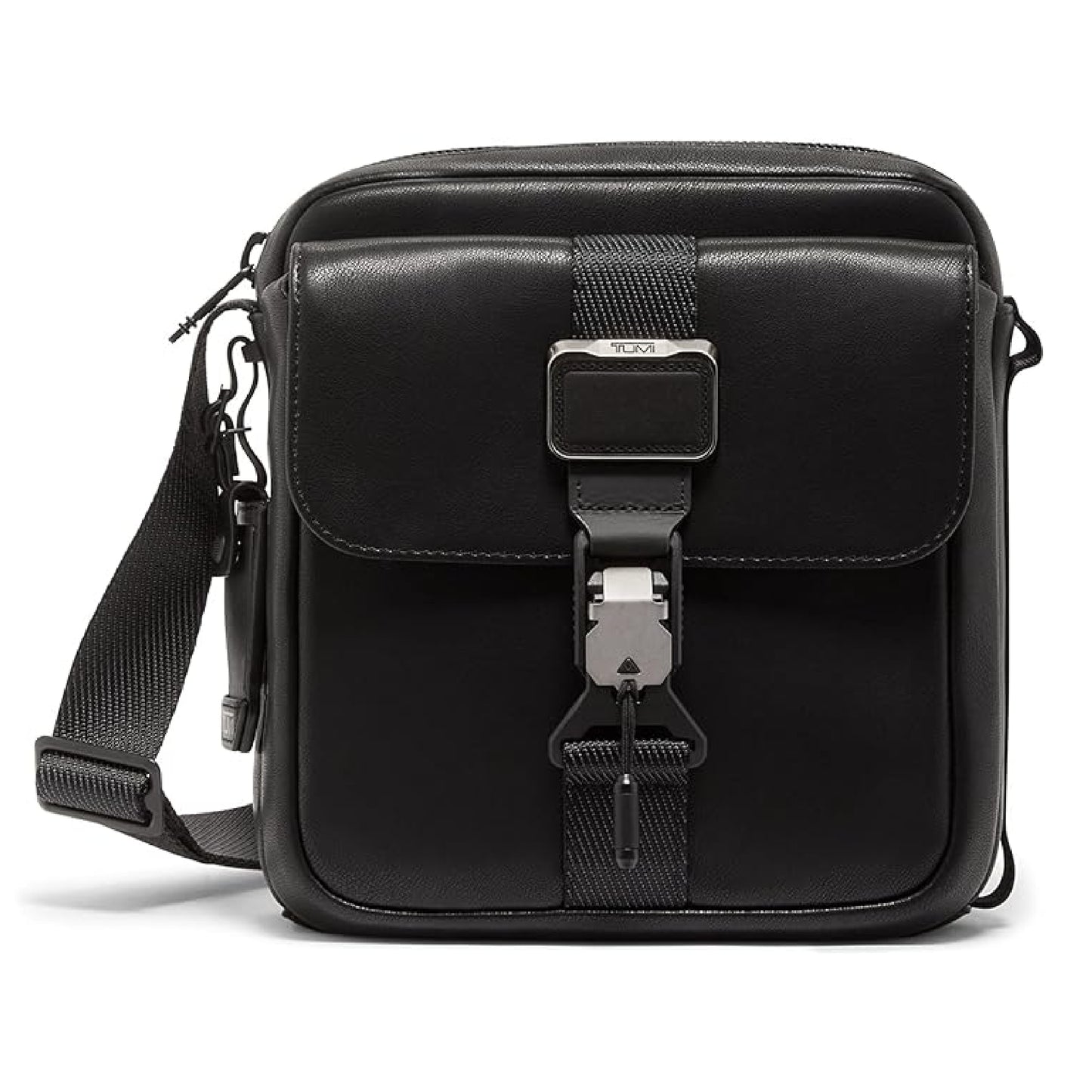 TUMI - Alpha Bravo Junior Crossbody - Premium Crossbody Bag - Small Bag for Everyday or Travel - 9.5" X 8.8" X 2.8" - Black Leather