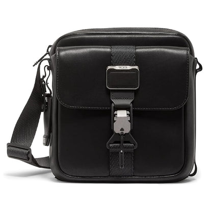 TUMI - Alpha Bravo Junior Crossbody - Premium Crossbody Bag - Small Bag for Everyday or Travel - 9.5" X 8.8" X 2.8" - Black Leather