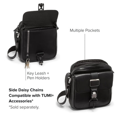 TUMI - Alpha Bravo Junior Crossbody - Premium Crossbody Bag - Small Bag for Everyday or Travel - 9.5" X 8.8" X 2.8" - Black Leather