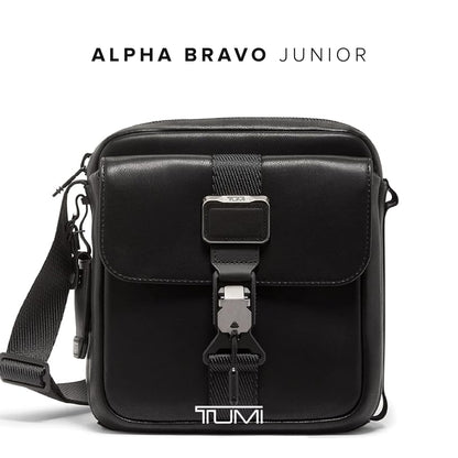 TUMI - Alpha Bravo Junior Crossbody - Premium Crossbody Bag - Small Bag for Everyday or Travel - 9.5" X 8.8" X 2.8" - Black Leather