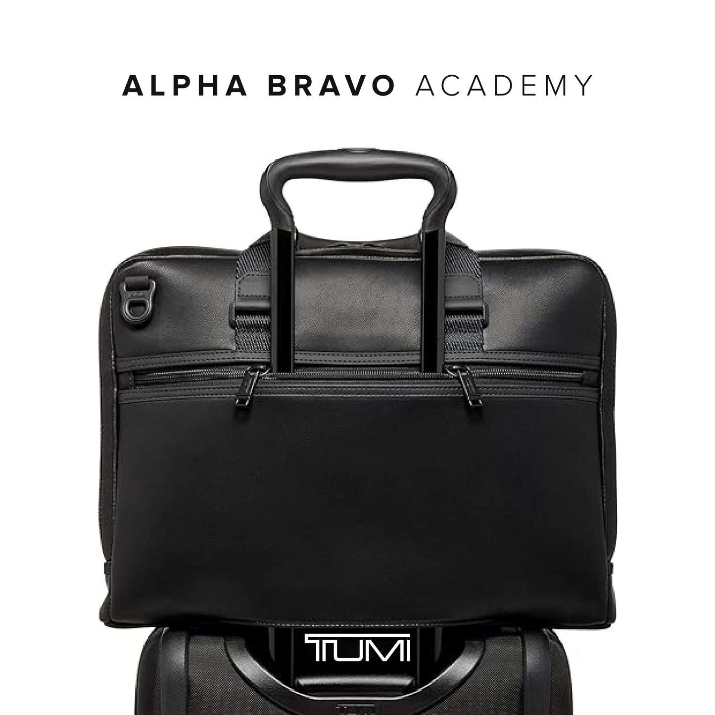 TUMI - Alpha Bravo Academy Brief - Compact Laptop Briefcase - Travel Laptop Bag - 11.8" X 15.5" X 2.0" - For 15" Laptop - Black Leather