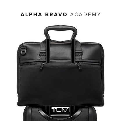 TUMI - Alpha Bravo Academy Brief - Compact Laptop Briefcase - Travel Laptop Bag - 11.8" X 15.5" X 2.0" - For 15" Laptop - Black Leather