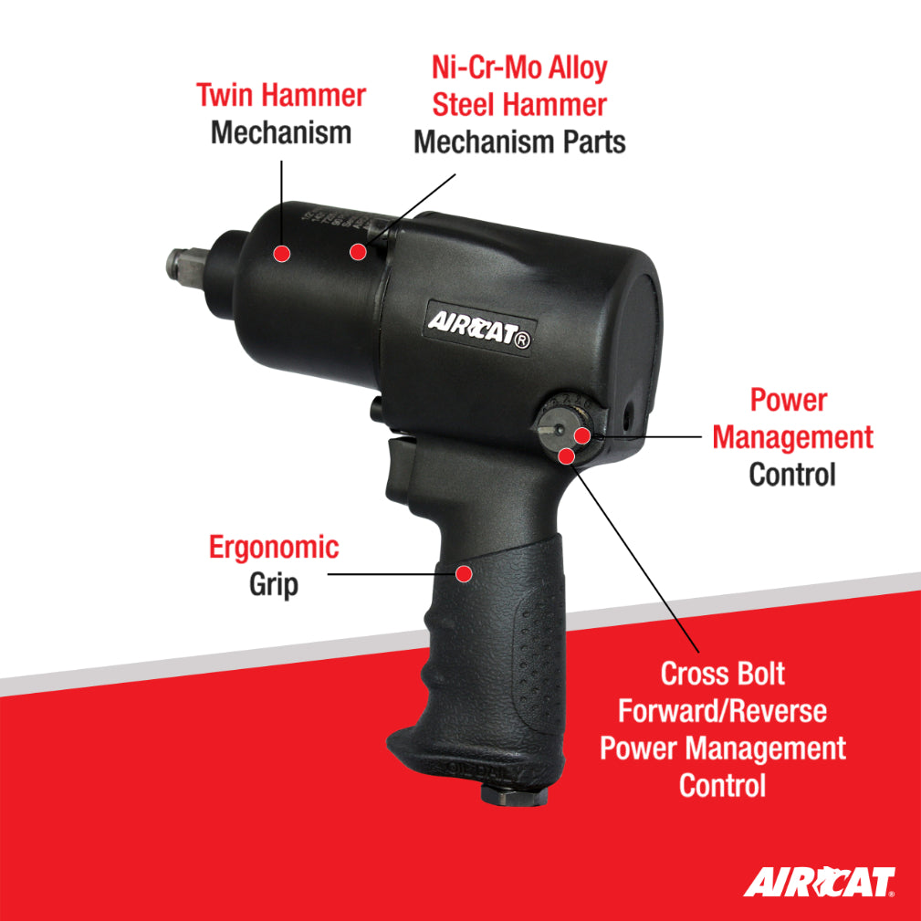 AIRCAT 1431: 1/2-Inch Impact Wrench 1,000 ft-lbs