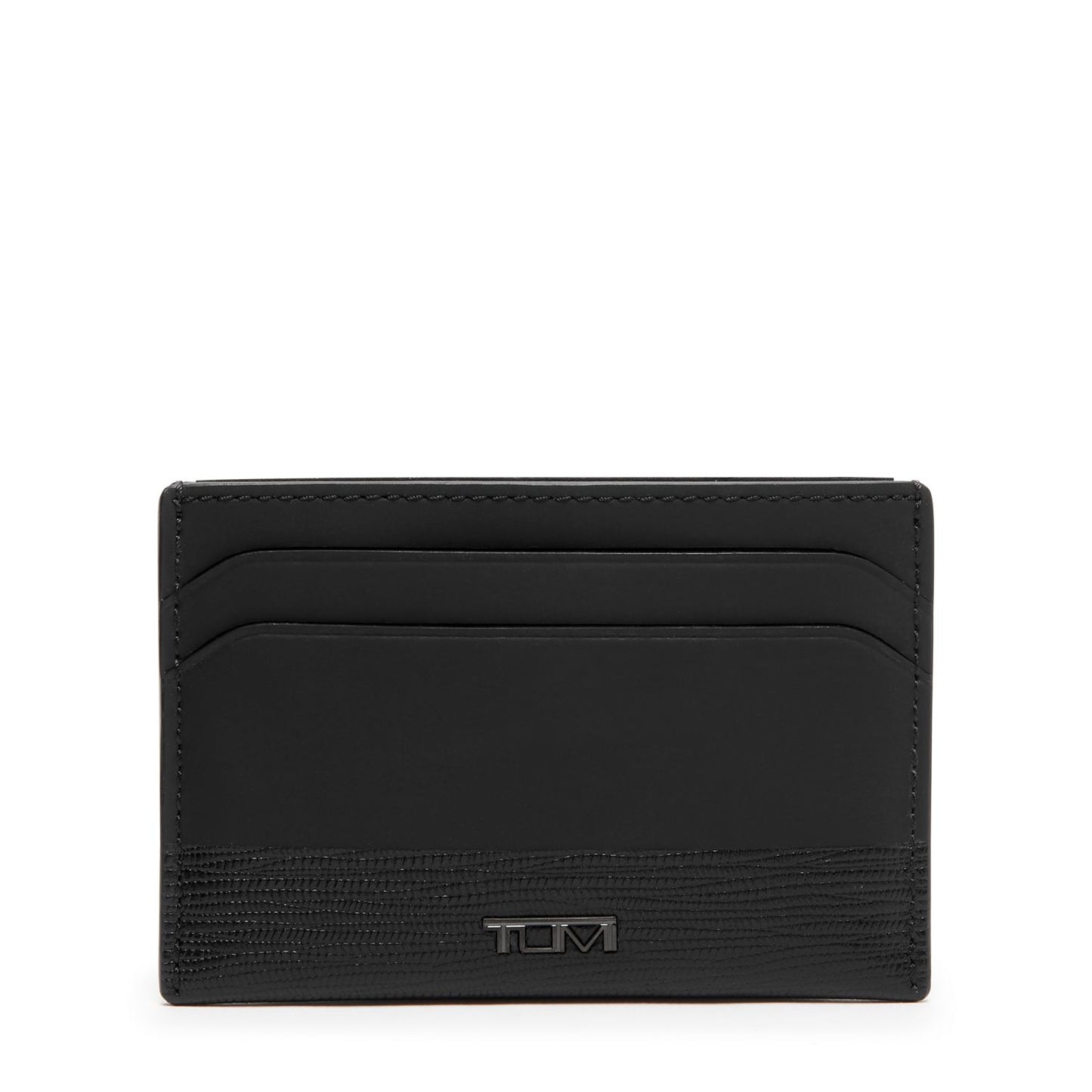 TUMI - Nassau Slim Card Case - Slim Wallet Card Holder for Men & Women - Thin Wallet - Soft Nappa Leather Material - Black/Black