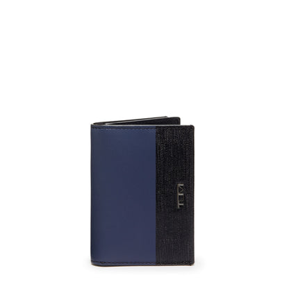 TUMI - Nassau Gusseted Card Case - Card Holder Wallet for Men & Women - With ID Window - Nappa Leather Material - Navy/Black
