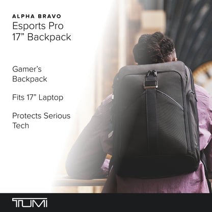 TUMI - Alpha Bravo Esports Pro 17" Backpack - Expandable Travel and Commute Gaming and Tech Bag - Fits up to 17" Laptop - Black