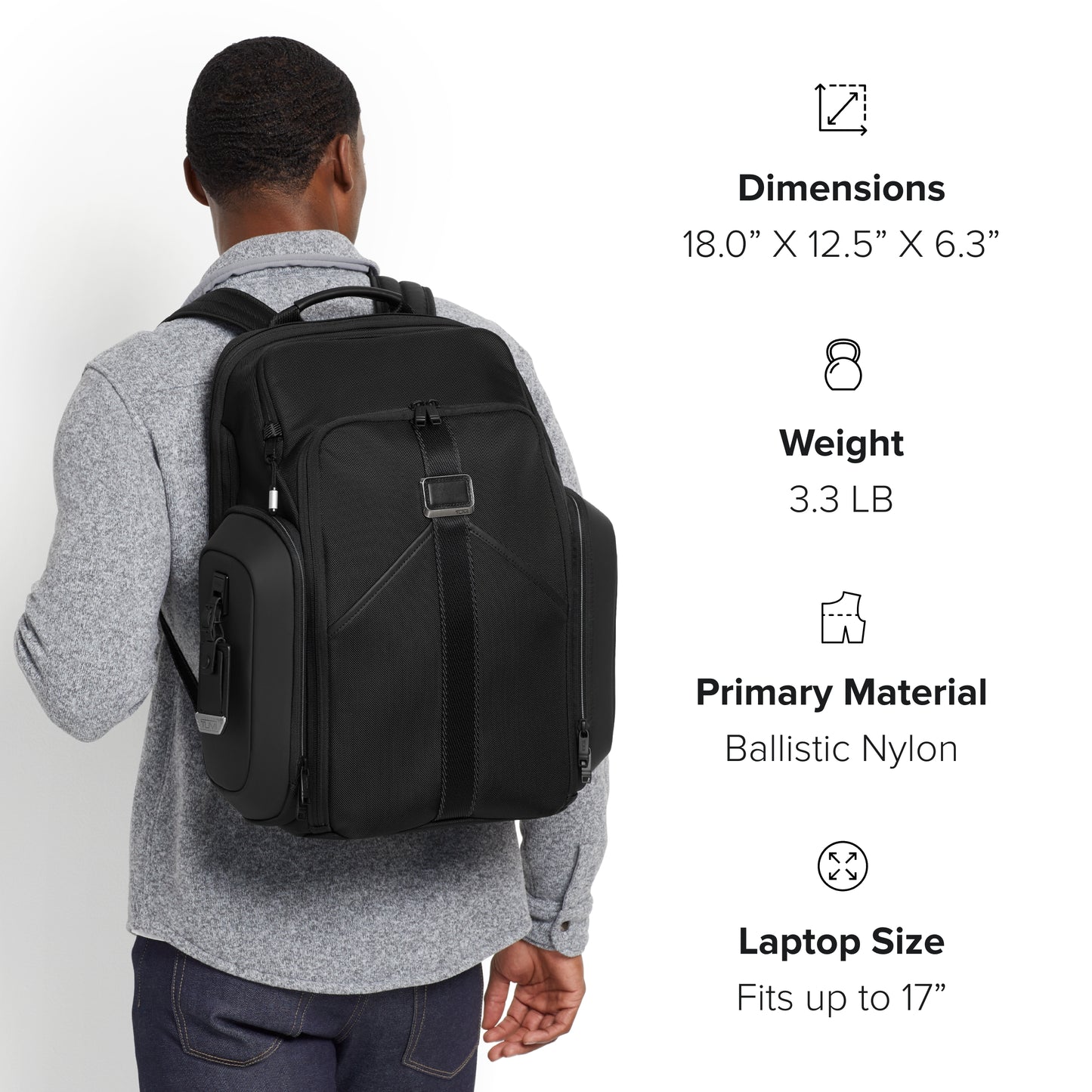 TUMI - Alpha Bravo Esports Pro 17" Backpack - Expandable Travel and Commute Gaming and Tech Bag - Fits up to 17" Laptop - Black