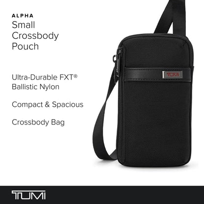 TUMI - Alpha Small Crossbody Pouch - Compact Crossbody Bag with Pockets - Shoulder Bag for Men & Women Tracer - Black