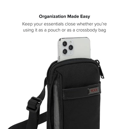 TUMI - Alpha Small Crossbody Pouch - Compact Crossbody Bag with Pockets - Shoulder Bag for Men & Women Tracer - Black