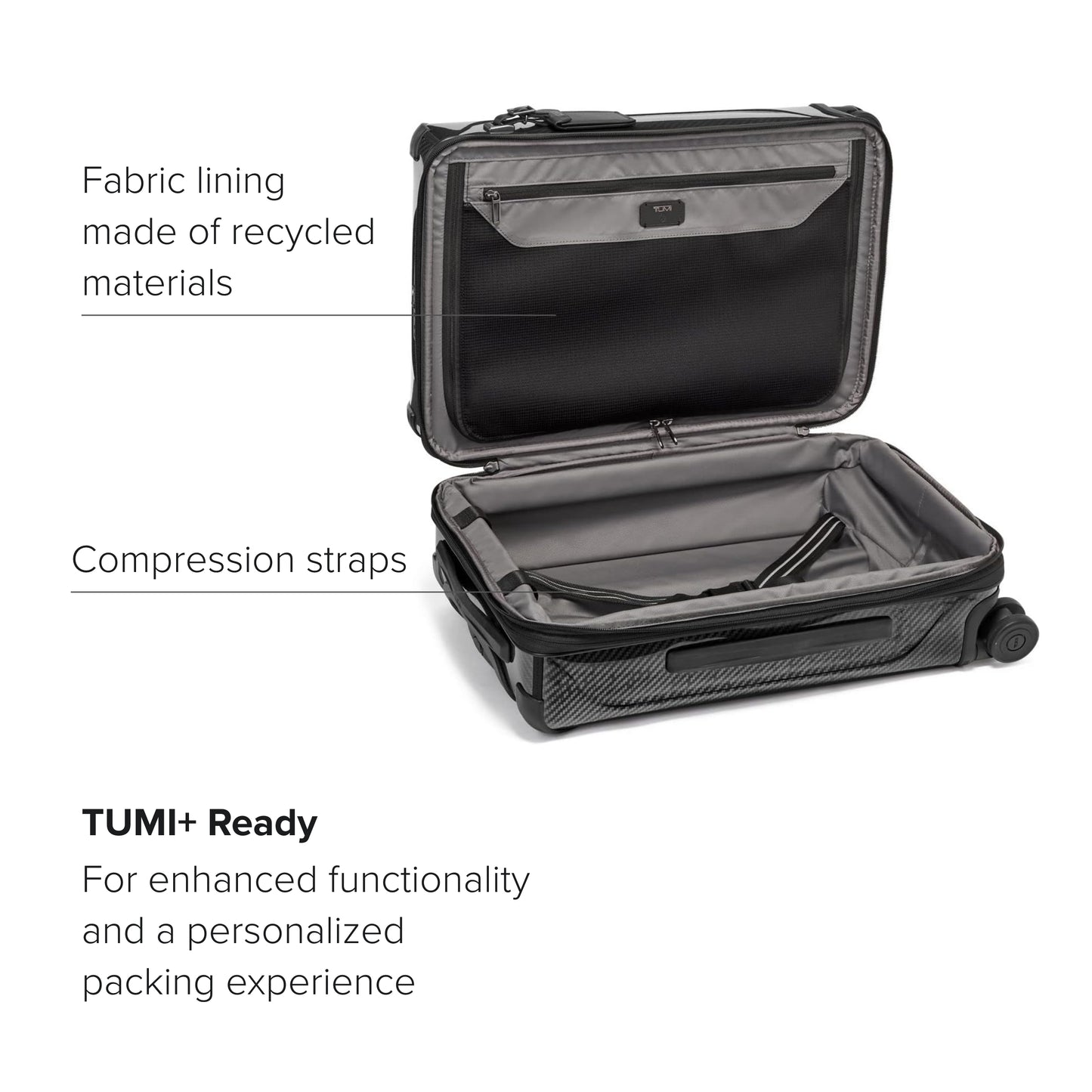 TUMI - Tegra-Lite International Expandable 4 Wheeled Carry-On - Carry On Luggage with Spinner Wheels & TSA Luggage Lock - Black/Graphite