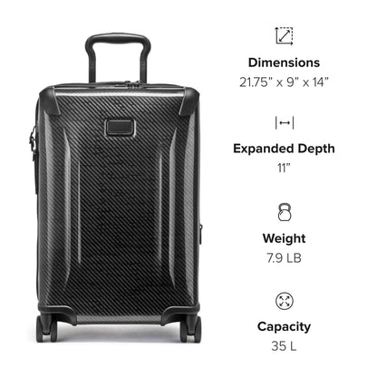 TUMI - Tegra-Lite International Expandable 4 Wheeled Carry-On - Carry On Luggage with Spinner Wheels & TSA Luggage Lock - Black/Graphite