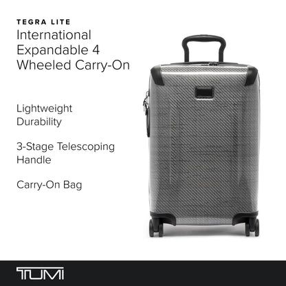 TUMI - Tegra-Lite International Expandable 4 Wheeled Carry-On - Carry On Luggage with Spinner Wheels & TSA Luggage Lock - T-Graphite