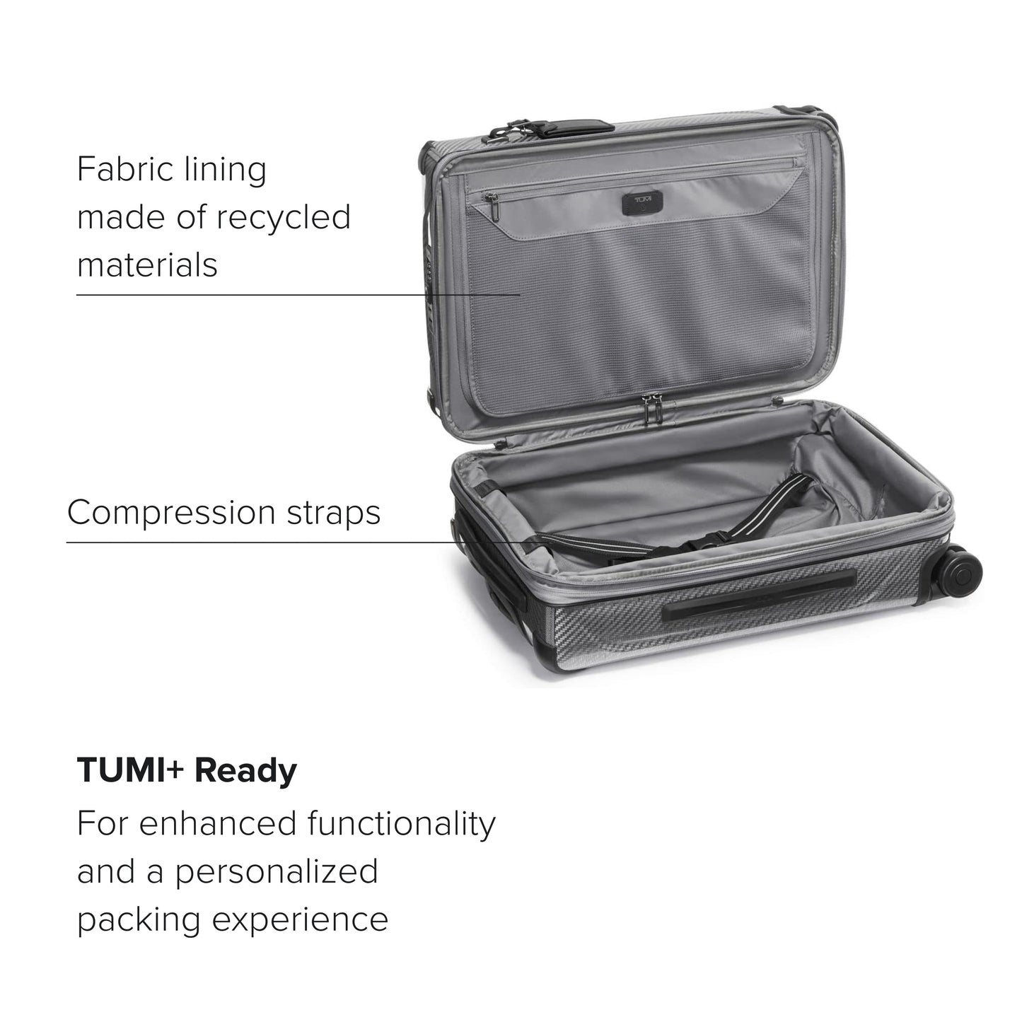 TUMI - Tegra-Lite International Expandable 4 Wheeled Carry-On - Carry On Luggage with Spinner Wheels & TSA Luggage Lock - T-Graphite
