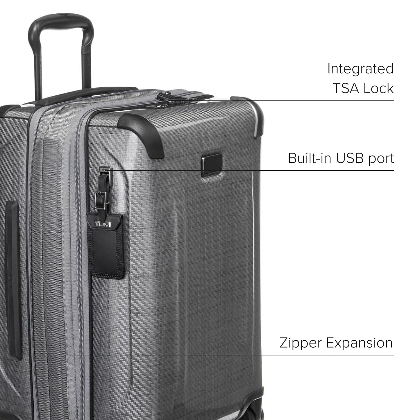 TUMI - Tegra-Lite International Expandable 4 Wheeled Carry-On - Carry On Luggage with Spinner Wheels & TSA Luggage Lock - T-Graphite