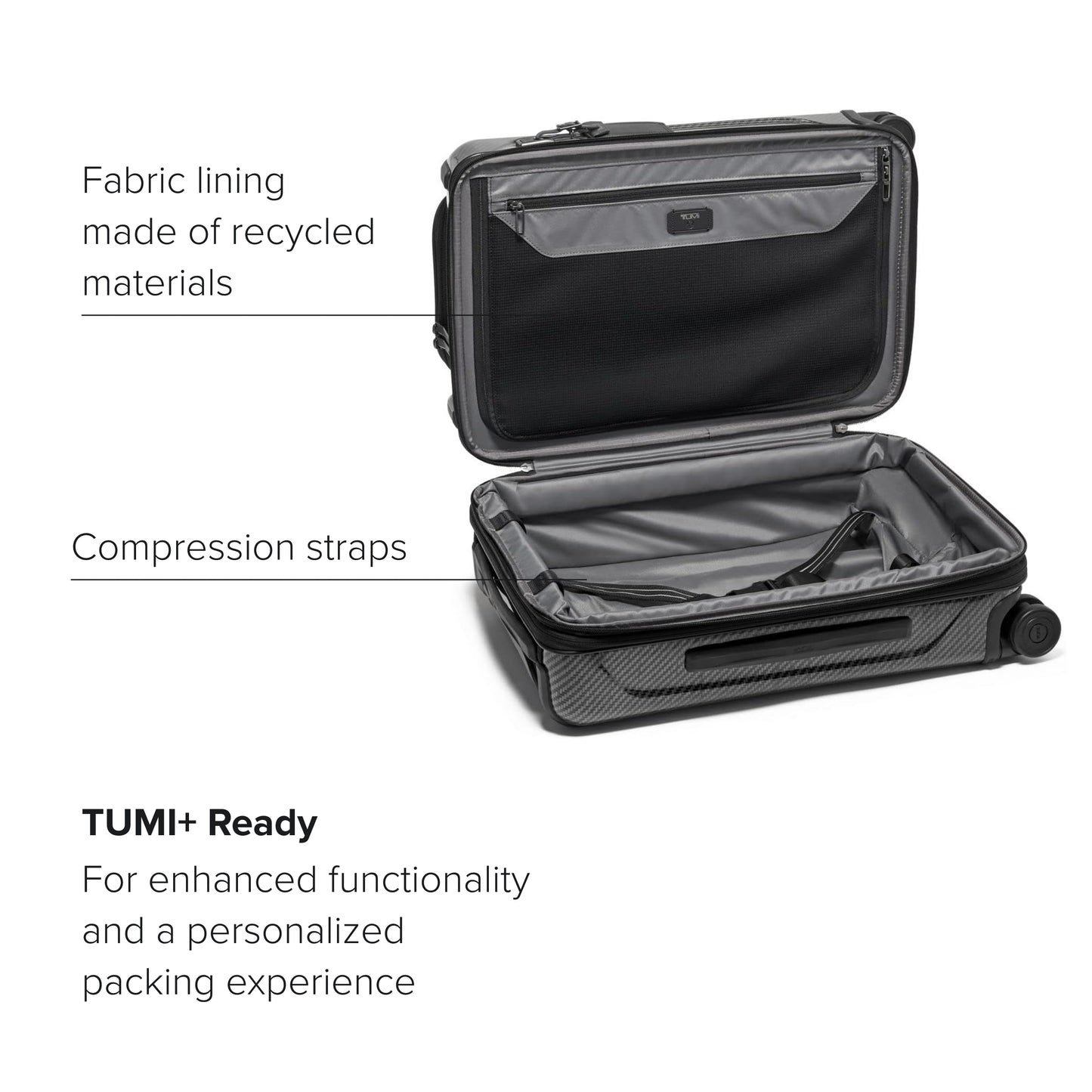 TUMI - Tegra-Lite 4 Wheel Luggage - Highly Durable Suitcase, Flexible Shell, Sleek and Lightweight Men's and Women's Expandable Rolling Bag - Front Pocket Expandable Carry On, Black Graphite