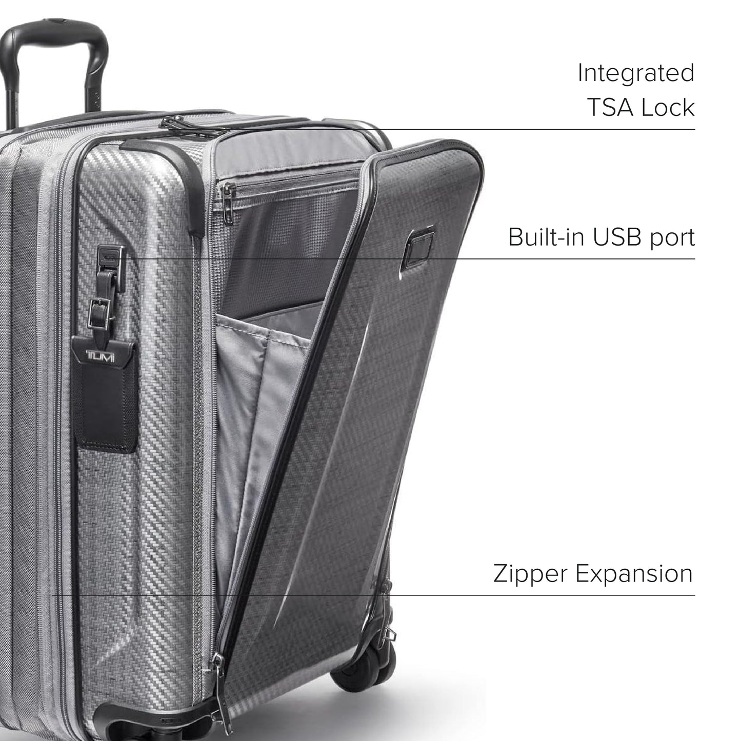 TUMI - Tegra-Lite 4 Wheel Luggage - Highly Durable Suitcase, Flexible Shell, Sleek and Lightweight Men's and Women's Expandable Rolling Bag - Continental, T-Graphite