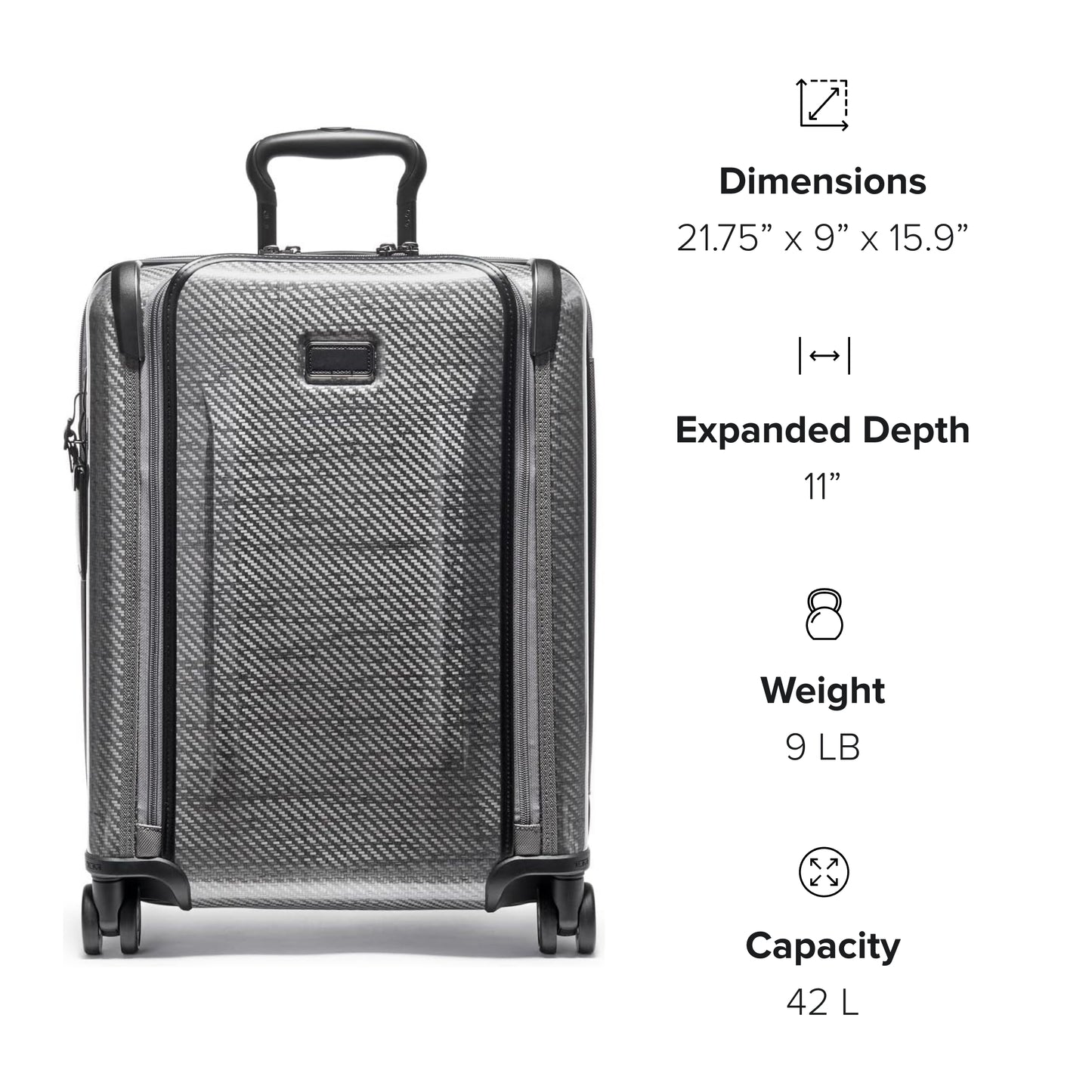 TUMI - Tegra-Lite 4 Wheel Luggage - Highly Durable Suitcase, Flexible Shell, Sleek and Lightweight Men's and Women's Expandable Rolling Bag - Continental, T-Graphite