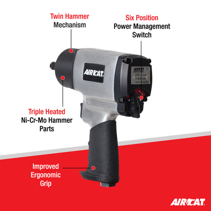 AIRCAT 1450: 1/2-Inch Impact Wrench 1,000 ft-lbs
