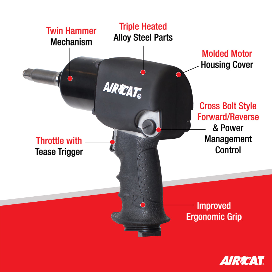 AirCAT 1460-XL-2 1/2" Impact wrench with 2" ext anvil 725 ft-lb